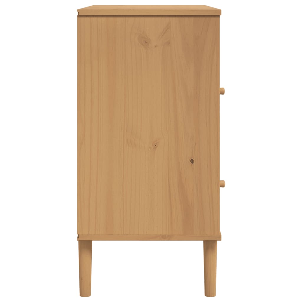 vidaXL Sideboard "SENJA" Rattan Look Brown 80x40x80 cm Solid Wood Pine