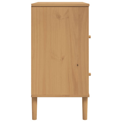 vidaXL Sideboard "SENJA" Rattan Look Brown 80x40x80 cm Solid Wood Pine
