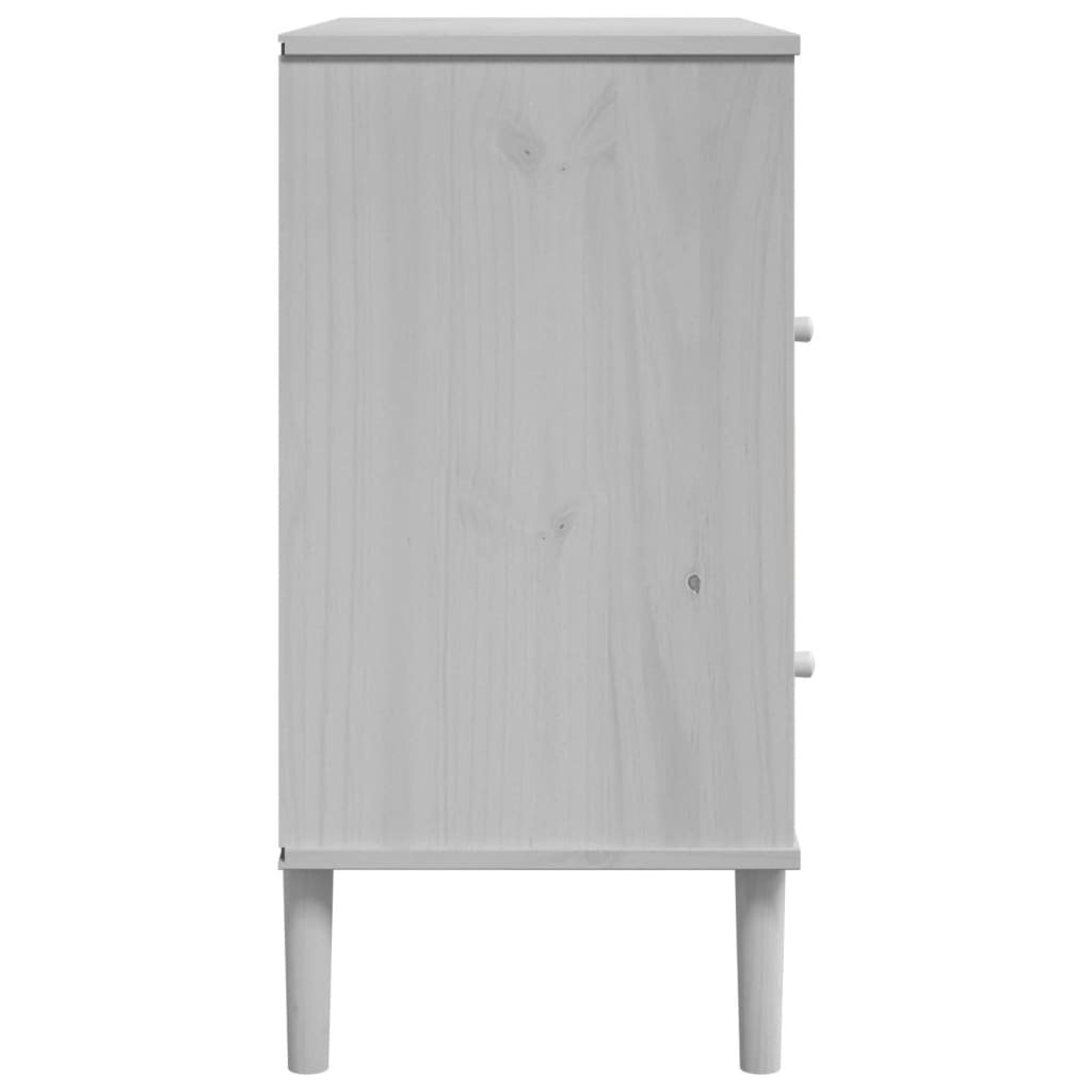 vidaXL Sideboard "SENJA" Rattan Look White 80x40x80 cm Solid Wood Pine