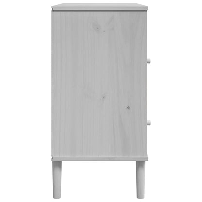 vidaXL Sideboard "SENJA" Rattan Look White 80x40x80 cm Solid Wood Pine