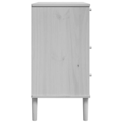 vidaXL Drawer Cabinet SENJA Rattan Look White 80x40x80 cm Solid Wood Pine