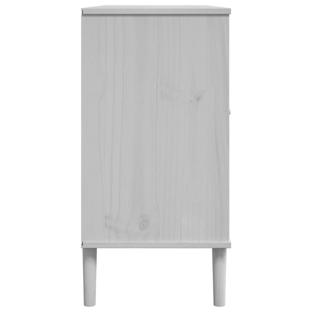 vidaXL Sideboard SENJA Rattan Look White 112x40x80 cm Solid Wood Pine