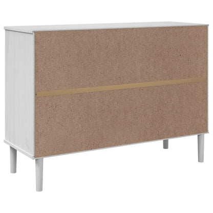 vidaXL Sideboard "SENJA" Rattan Look White 112x40x80 cm Solid Wood Pine