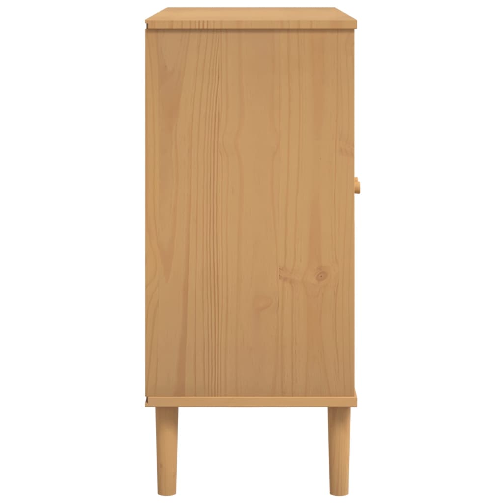 vidaXL Sideboard "SENJA" Rattan Look Brown 80x35x80 cm Solid Wood Pine