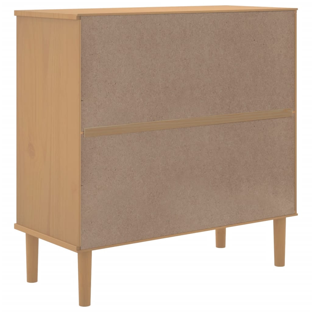 vidaXL Sideboard "SENJA" Rattan Look Brown 80x35x80 cm Solid Wood Pine
