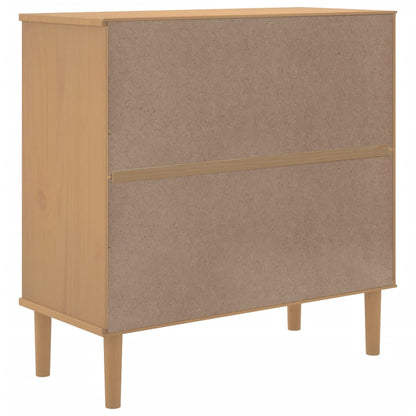 vidaXL Sideboard "SENJA" Rattan Look Brown 80x35x80 cm Solid Wood Pine
