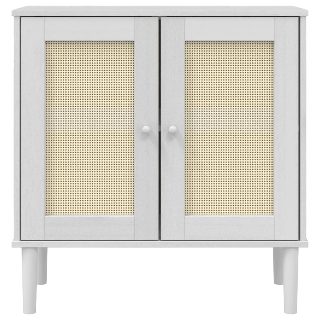 vidaXL Sideboard "SENJA" Rattan Look White 80x35x80 cm Solid Wood Pine