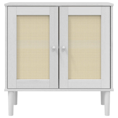 vidaXL Sideboard "SENJA" Rattan Look White 80x35x80 cm Solid Wood Pine