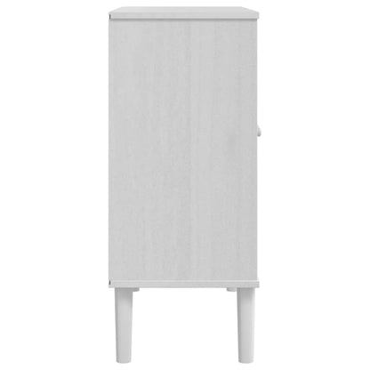 vidaXL Sideboard "SENJA" Rattan Look White 80x35x80 cm Solid Wood Pine
