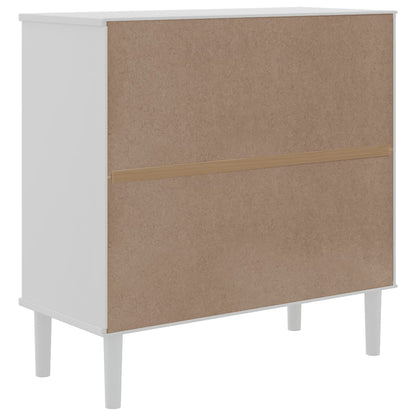 vidaXL Sideboard "SENJA" Rattan Look White 80x35x80 cm Solid Wood Pine