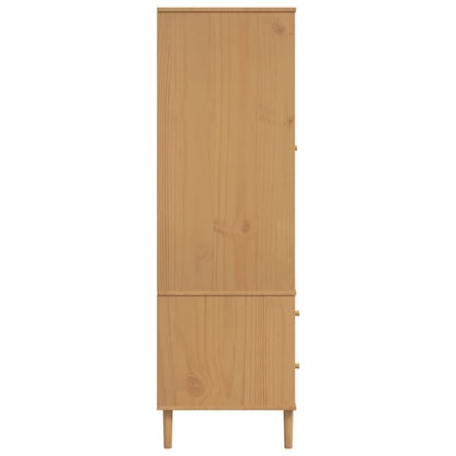 vidaXL Wardrobe "SENJA" Rattan Look Brown 90x55x175 cm Solid Wood Pine