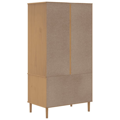 vidaXL Wardrobe "SENJA" Rattan Look Brown 90x55x175 cm Solid Wood Pine