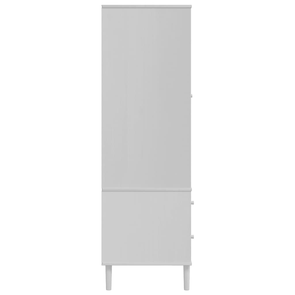 vidaXL Wardrobe "SENJA" Rattan Look White 90x55x175 cm Solid Wood Pine