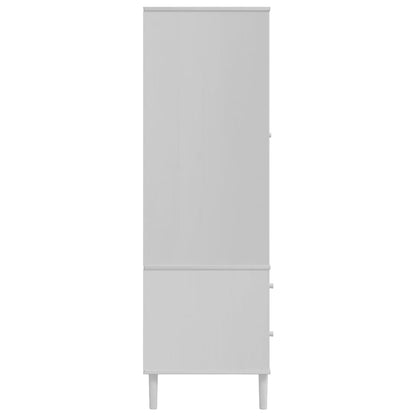 vidaXL Wardrobe "SENJA" Rattan Look White 90x55x175 cm Solid Wood Pine
