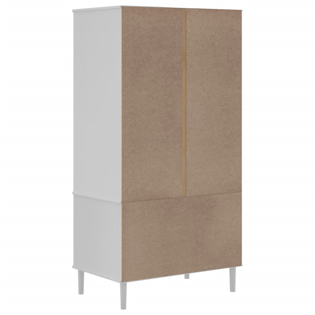 vidaXL Wardrobe "SENJA" Rattan Look White 90x55x175 cm Solid Wood Pine
