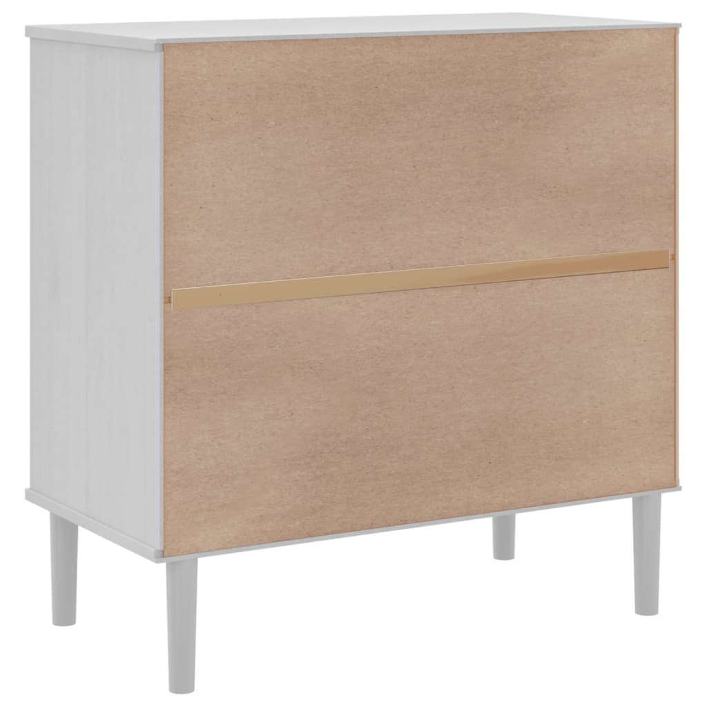 vidaXL Sideboard "SENJA" Rattan Look White 80x40x80 cm Solid Wood Pine