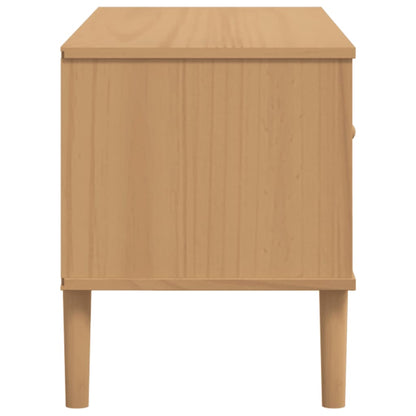 vidaXL TV Cabinet SENJA Rattan Look Brown 106x40x49cm Solid Wood Pine