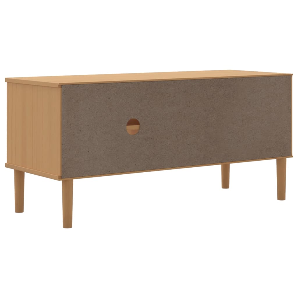 vidaXL TV Cabinet SENJA Rattan Look Brown 106x40x49cm Solid Wood Pine