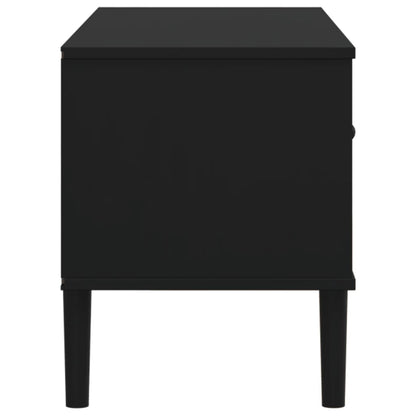 vidaXL TV Cabinet SENJA Rattan Look Black 106x40x49cm Solid Wood Pine