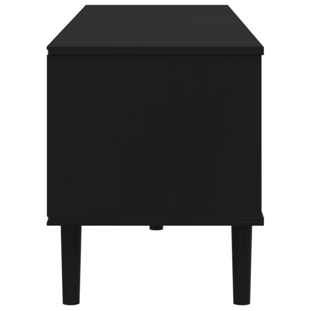 vidaXL TV Cabinet "SENJA" Rattan Look Black 158x40x49cm Solid Wood Pine