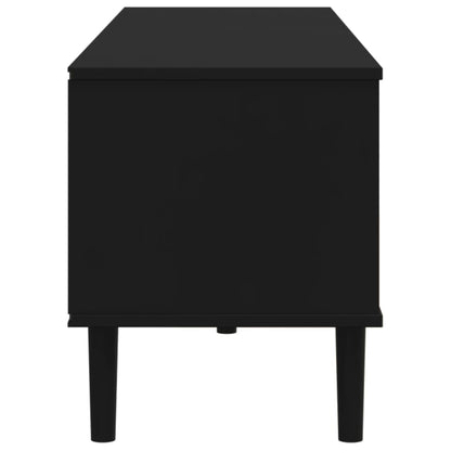 vidaXL TV Cabinet "SENJA" Rattan Look Black 158x40x49cm Solid Wood Pine
