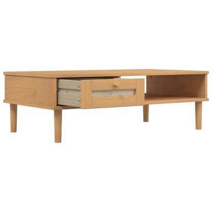 vidaXL Coffee Table SENJA Rattan Look Brown 100x55x33 cm Solid Wood