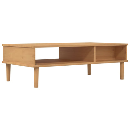 vidaXL Coffee Table "SENJA" Rattan Look Brown 100x55x33 cm Solid Wood