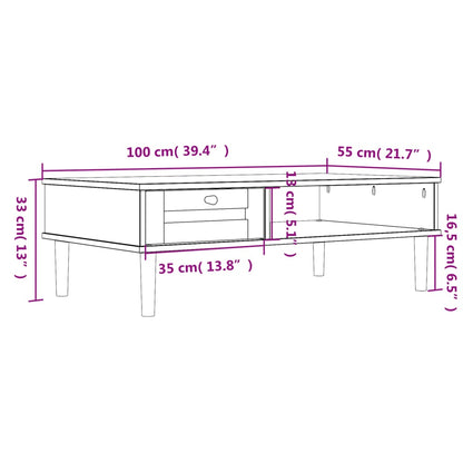 vidaXL Coffee Table SENJA Rattan Look Brown 100x55x33 cm Solid Wood