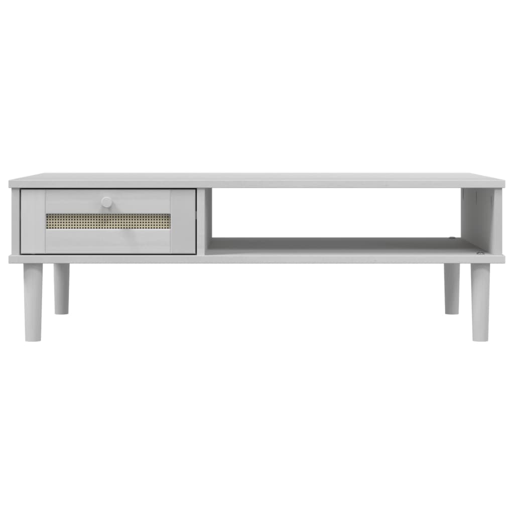 vidaXL Coffee Table SENJA Rattan Look White 100x55x33 cm Solid Wood
