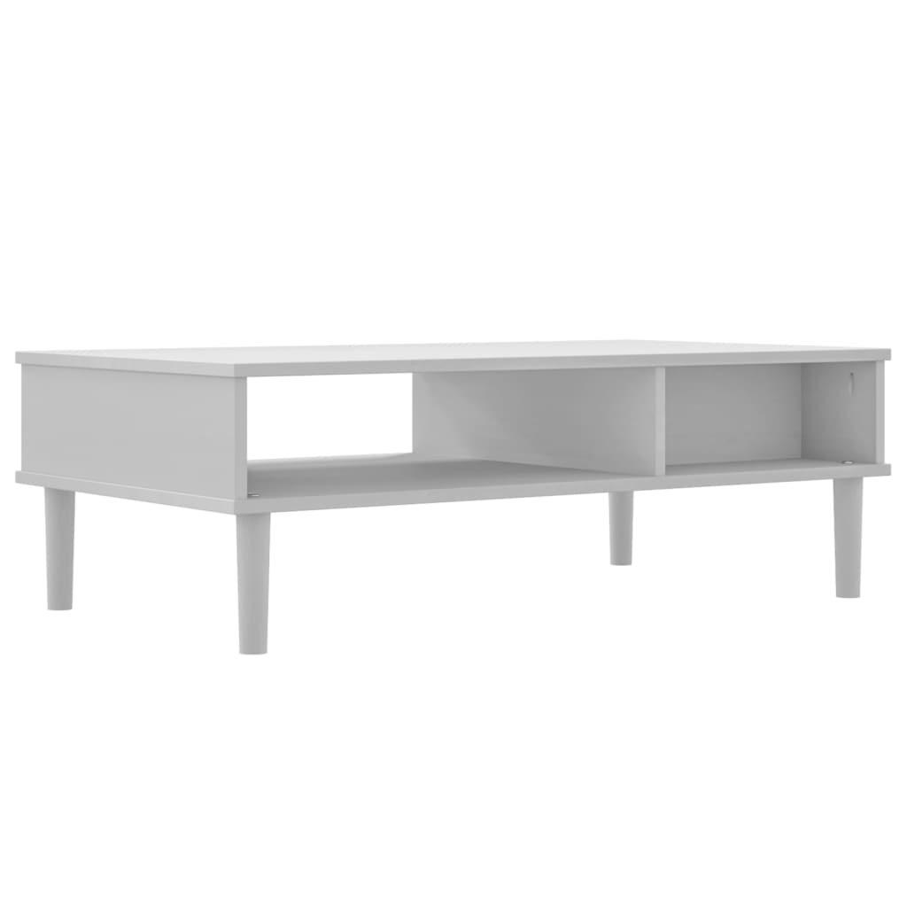 vidaXL Coffee Table "SENJA" Rattan Look White 100x55x33 cm Solid Wood