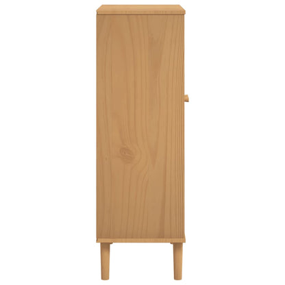 vidaXL Shoe Cabinet SENJA Rattan Look Brown 59.5x35x107 cm Solid Wood