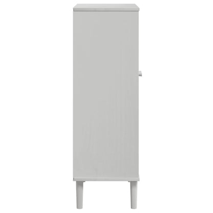 vidaXL Shoe Cabinet SENJA Rattan Look White 59.5x35x107 cm Solid Wood