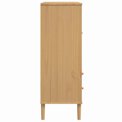 vidaXL Highboard SENJA Rattan Look Brown 90x40x112cm Solid Wood Pine