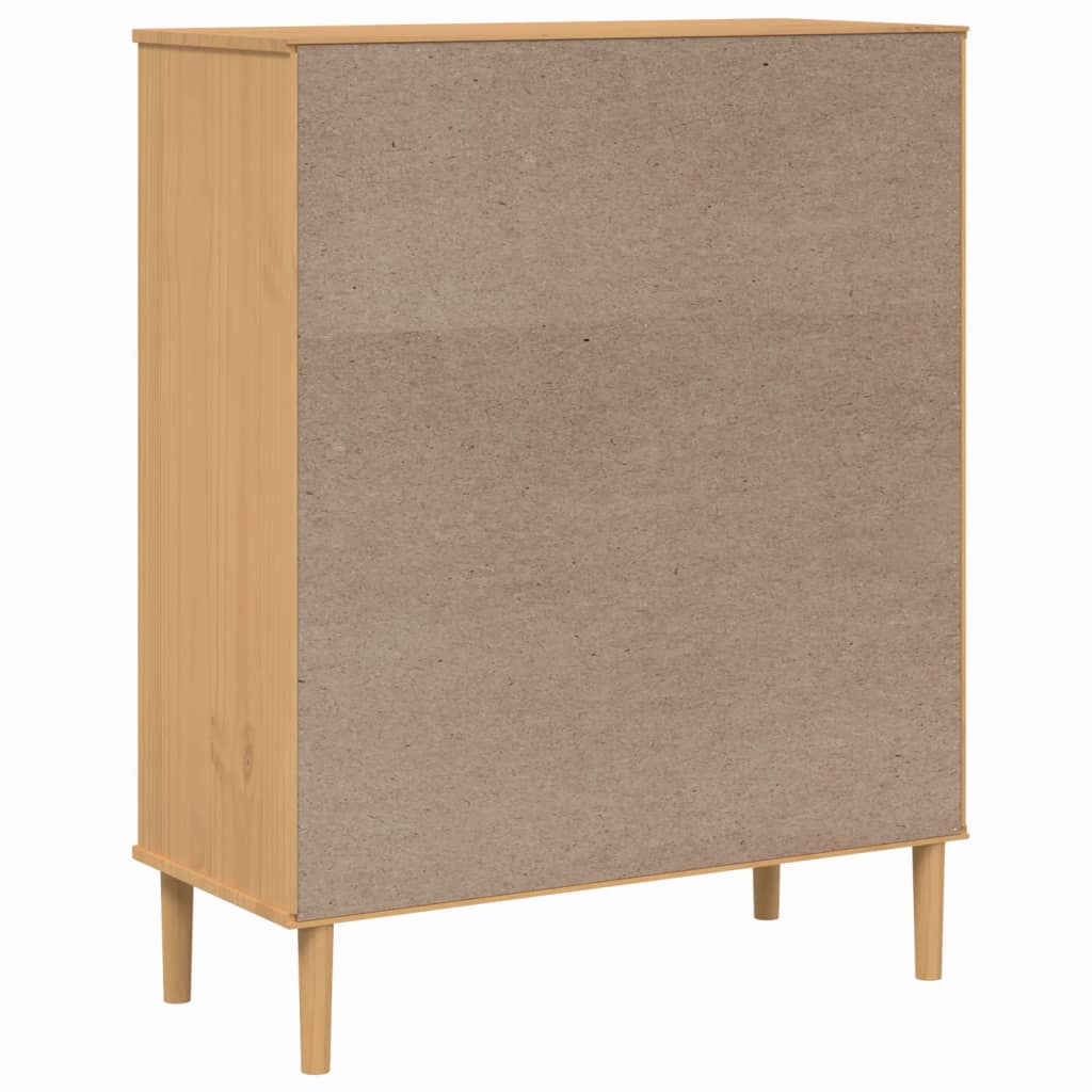 vidaXL Highboard "SENJA" Rattan Look Brown 90x40x112cm Solid Wood Pine