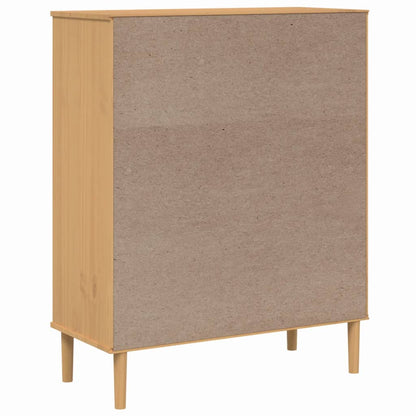vidaXL Highboard "SENJA" Rattan Look Brown 90x40x112cm Solid Wood Pine