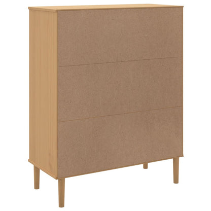 vidaXL Highboard "SENJA" Rattan Look Brown 90x40x112 cm Solid Wood Pine