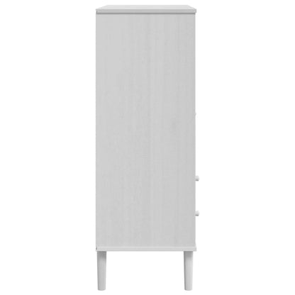 vidaXL Highboard SENJA Rattan Look White 90x40x112 cm Solid Wood Pine