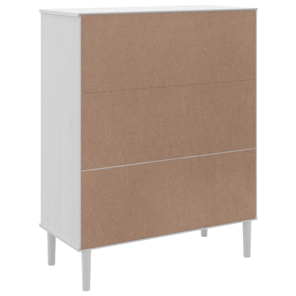 vidaXL Highboard "SENJA" Rattan Look White 90x40x112 cm Solid Wood Pine