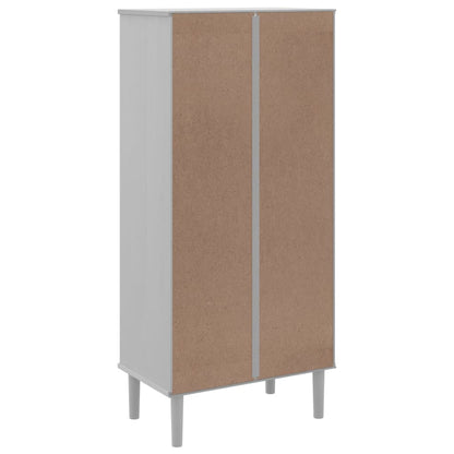 vidaXL Bookcase "SENJA" Rattan Look White 60x35x130 cm Solid Wood Pine