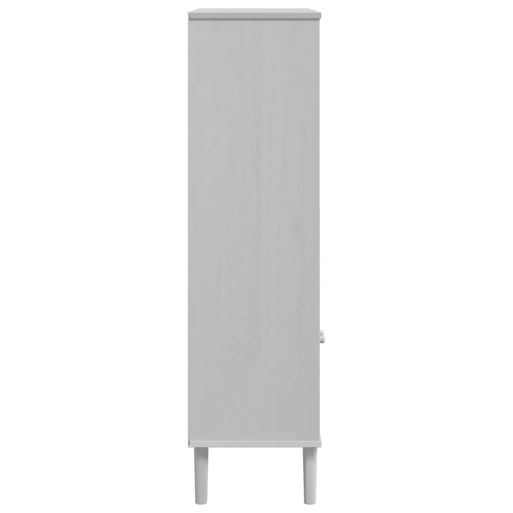 vidaXL Bookcase "SENJA" Rattan Look White 90x35x130 cm Solid Wood Pine