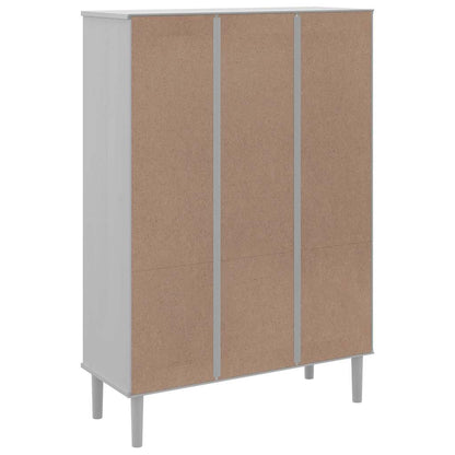 vidaXL Bookcase "SENJA" Rattan Look White 90x35x130 cm Solid Wood Pine