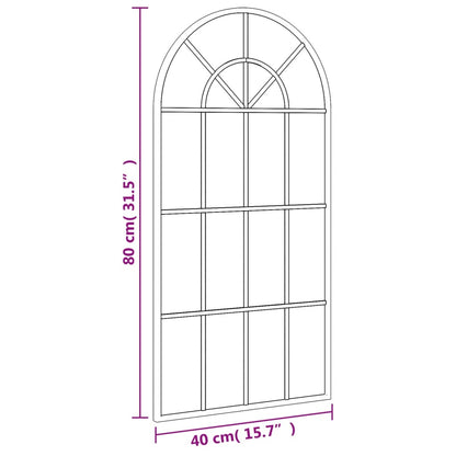 vidaXL Wall Mirror Black 40x80 cm Arch Iron