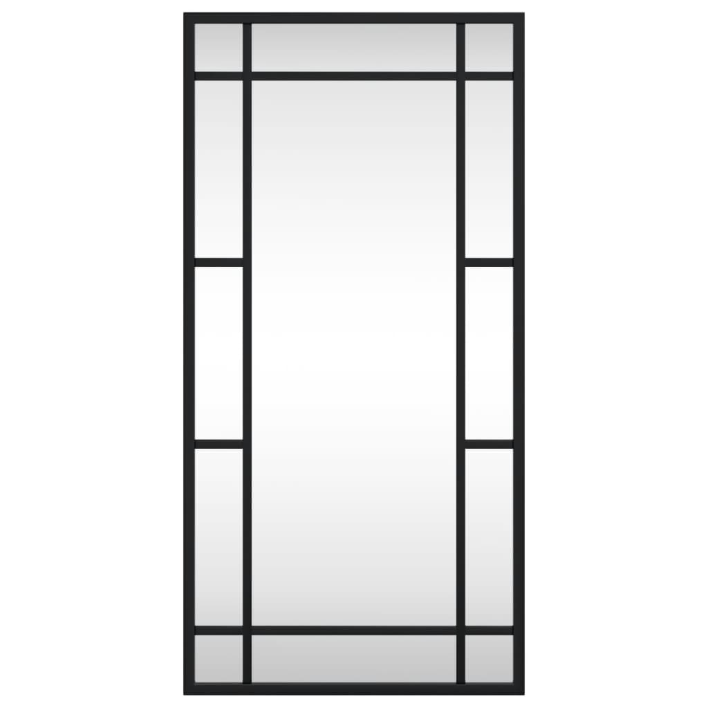 vidaXL Wall Mirror Black 30x60 cm Rectangle Iron