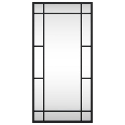 vidaXL Wall Mirror Black 30x60 cm Rectangle Iron