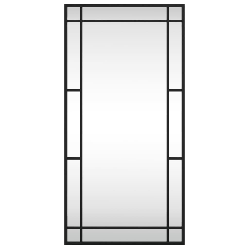 vidaXL Wall Mirror Black 40x80 cm Rectangle Iron