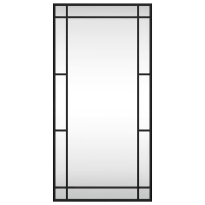 vidaXL Wall Mirror Black 40x80 cm Rectangle Iron