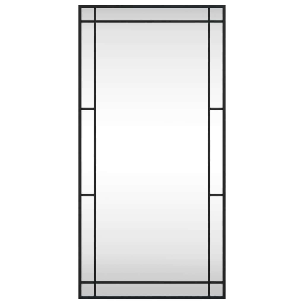 vidaXL Wall Mirror Black 50x100 cm Rectangle Iron