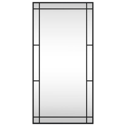 vidaXL Wall Mirror Black 50x100 cm Rectangle Iron
