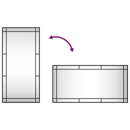 vidaXL Wall Mirror Black 50x100 cm Rectangle Iron