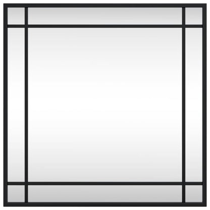 vidaXL Wall Mirror Black 50x50 cm Square Iron